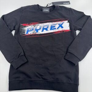 NEW Pyrex Graphic Long Sleeve T-Shirt MENS Black Streetwear SIZE MEDIUM